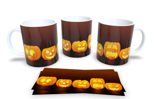 🦇 Caneca Halloween em Porcelana – Estampa Exclusiva de Personagem Fantasmagórico Halloween # - Produto Original