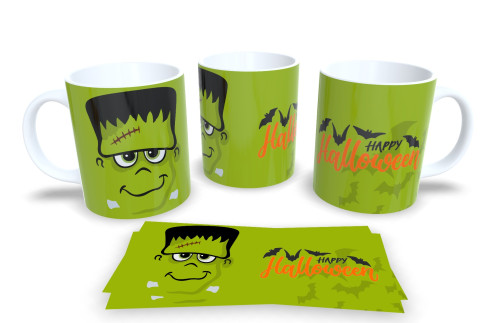 🦇 Caneca Halloween em Porcelana – Estampa Exclusiva de Personagem Fantasmagórico Halloween # - Produto Original