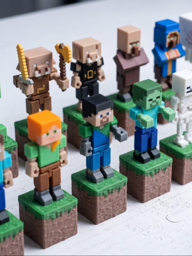 🟩 Coleção de Heróis e Mobs de Figuras de Ação Minecraft⛏️ colecionável # - Produto Original