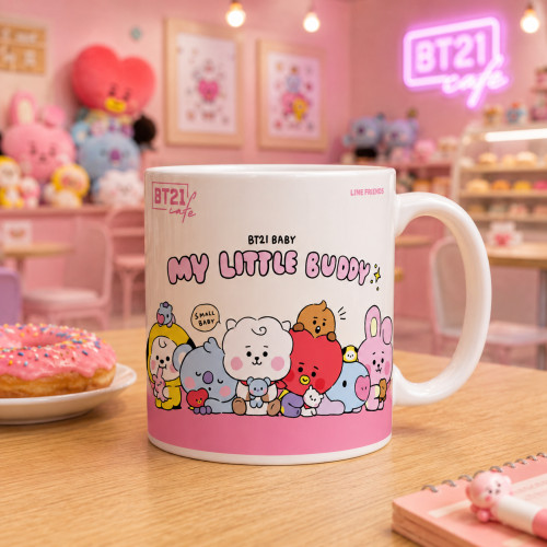 Caneca de Porcelana FanArt 325 ml - BTS / BT21 Model 1 BTS # - Produto Original