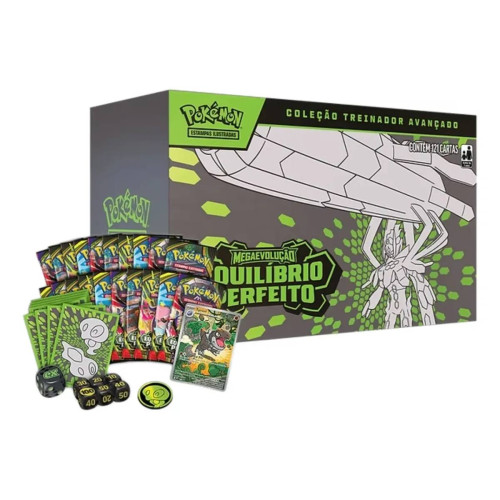 Box Treinador Avançado Pokemon Megaevolução 3 Equilibrio Perfeito Copag 121 Cartas 82 Pokemon Estampas Ilustradas # - Produto Original