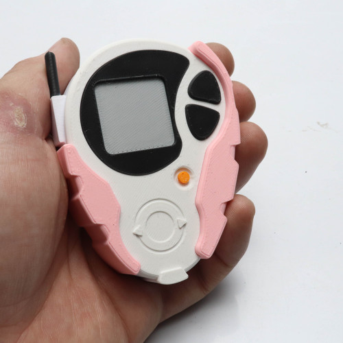 Digivice D3 Digimon Adventure 02 Impressão 3D - Rosa Claro / Branco Digimon Adventure 2 # - Produto Original