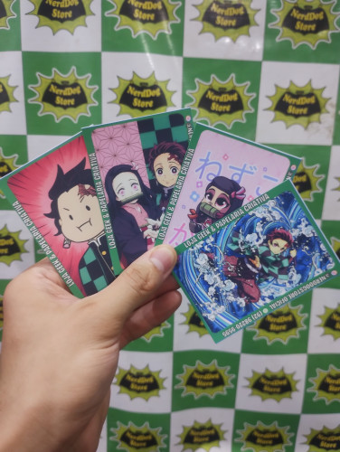 KIT 4 Adesivos  Película p/ Cartões Demon Slayer Kimetsu no Yaiba Tanjiro Nezuko Kamado - NerdDog Store Nenhuma # - Produto Original
