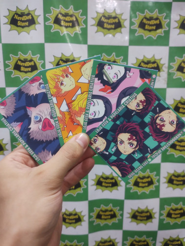 KIT 4 Adesivos  Película p/ Cartões Demons Slayer Kimetsu no Yaiba Tanjiro Nezuko Zenitsu Inosuke - NerdDog Store Nenhuma # - Produto Original