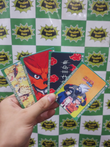 KIT 4 Adesivos  Película p/ Cartões Naruto Akatsuki Kurama Kakashi Sasuke Sakura - NerdDog Store Nenhuma # - Produto Original
