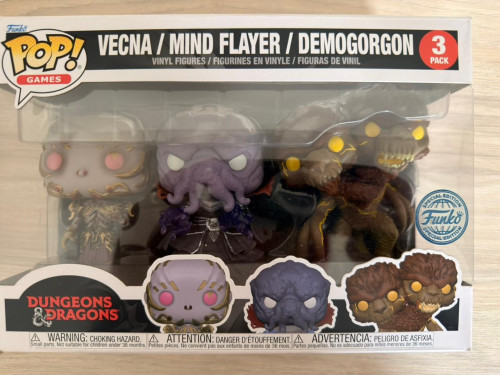 Funko Pop - Vecna / Mind Flayer / Demogorgon 3 Pack Dungeons & Dragons #0 - Produto Original