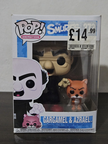 Funko Pop Gargamel & Azrael 273 Caixa Desbotada / Danificada / Etiqueta de Preço The Smurfs Hanna Barbera Os Smurfs #273 - Produto Original