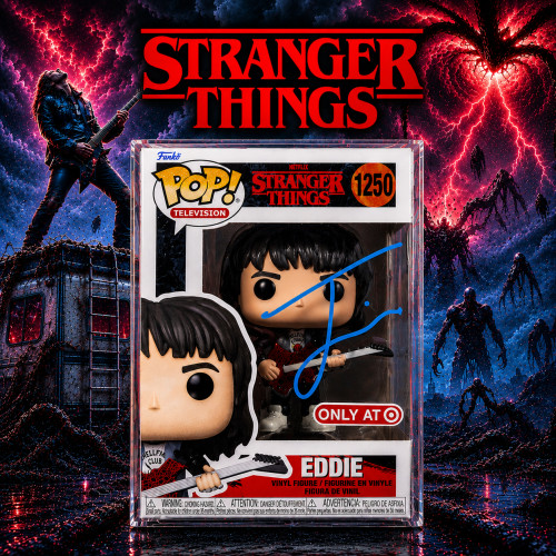 Funko Pop Eddie Autografado E Certificado Vaulted / Exclusivo Stranger Things #1250 - Produto Original