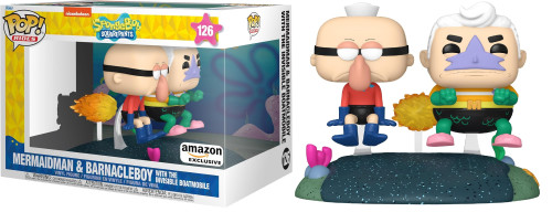 Funko Pop! Rides Deluxe: Spongebob Squarepants - Mermaid Man & Barnacle Boy With The Invisible Boatmobile-Bob Esponja-126