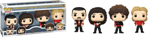Funko Pop! Rocks: Queen - Freddie Mercury, Brian May, John Deacon, Roger Taylor (radio Gaga), 4-pack Rocks #4 - Produto Original