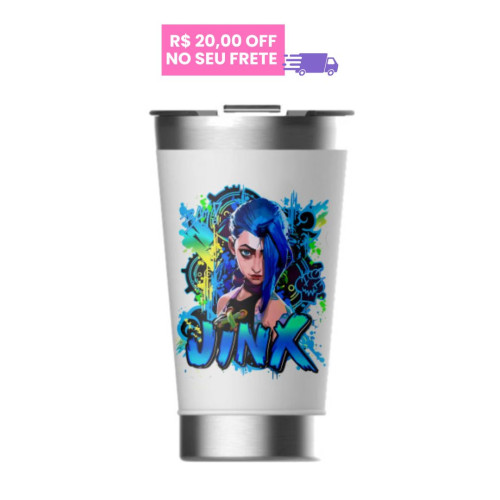 Copo Térmico Jinx – Arcane / League Of Legends Personalizado # - Produto Original
