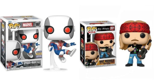 PACOTE: Funko Pop Bret Michaels (Poison) #207 Spiderman Bug Eyes Armor CCXP 2022 #1067 - Rocks / Marvel-POP Rocks-1
