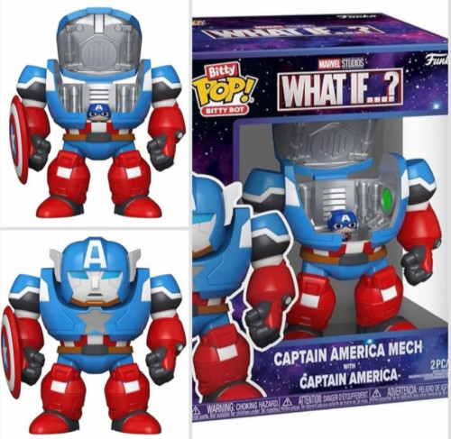 [prÉ-venda] Funko Bitty Bot - Marvel's: What If - Captain America With Mech Bitty-Marvel Avengers-1