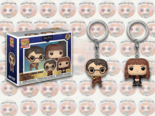 [prÉ-venda] Funko Pop - Harry Potter - 2 Pack Keychain Harry Potter On Broom & Hermione 03 Harry Poter #03 - Produto Original