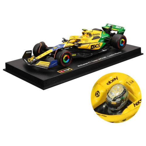 Action Figures Miniatura Bburago McLaren F1 MCL38 Monaco Grand Prix 2024 Lando Norris 4 1/43 c/ Piloto (Senna) - McLaren Formula 1 Team - #