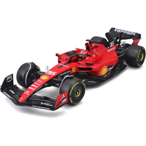 Action Figures Miniatura Bburago F1 Ferrari SF-23 2023 Charles Leclerc 16 1/24 c/ Piloto Ferrari SFR Team # - Produto Original