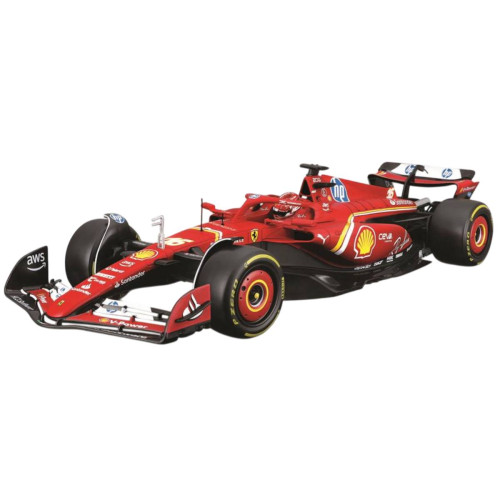 Action Figures Kit p/ Montar Bburago Ferrari SF-24 F1 Racing 2024 Charles Leclerc 16 1/24 c/ Piloto - Ferrari SFR Team - #