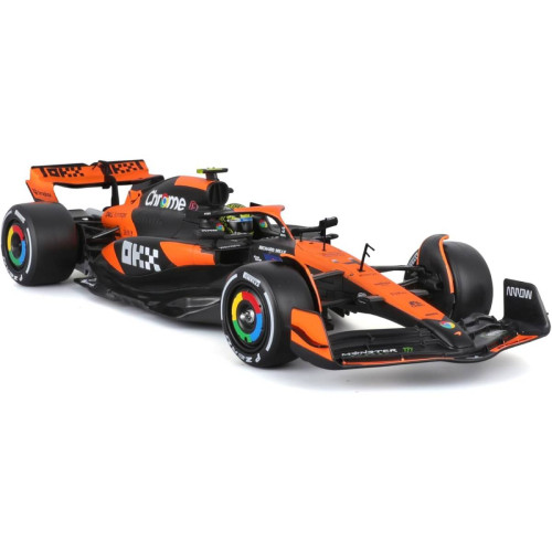 Action Figures Miniatura Bburago McLaren F1 MCL38 Miami Grand Prix 2024 Lando Norris 4 1/24 c/ Piloto - McLaren Formula 1 Team - #