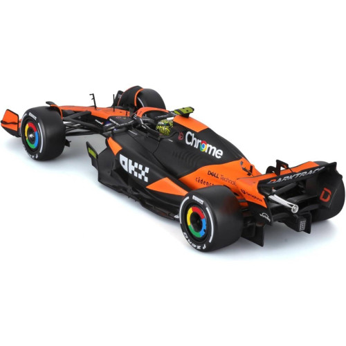 Action Figures Miniatura Bburago McLaren F1 MCL38 Miami Grand Prix 2024 Lando Norris 4 1/24 c/ Piloto - McLaren Formula 1 Team - #