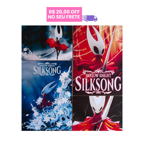 Quadro/ Pôster Mosaico Hollow Knight: Silksong  4 Peças Personalizado # - Produto Original