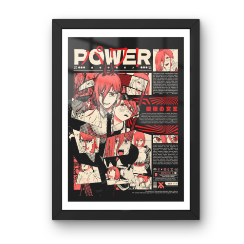 Quadro Decorativo A3 - Power - Chainsaw Man - Moldurado Premium Personalizado # - Produto Original