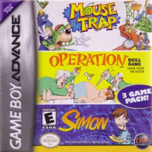Mouse Trap / Operation / Simon 3 Game Pack Gba Usado (sem Caixa)-Nintendo Game Boy Advance-