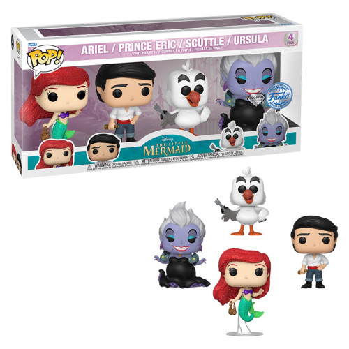 Funko Pop Diamond Exclusive - Ariel / Prince Eric / Scuttle / Ursula 4 - Pack-Disney The Little Mermaid-1
