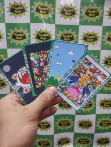 KIT 4 Adesivos p/ cartões Mario World (parte 3) - NerdDog Store - Peach Boo Bowser Smash DK Toad Nenhuma # - Produto Original
