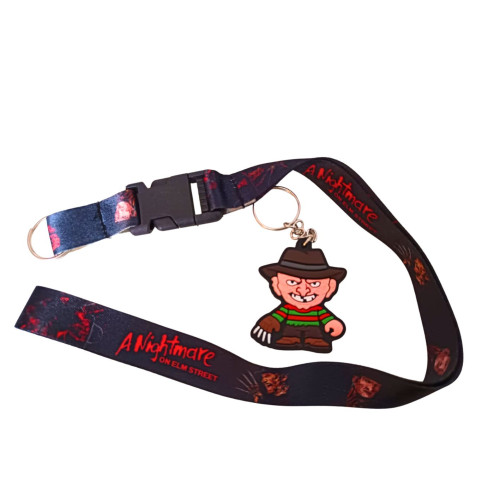 1 Chaveiro-cordão A Hora do Pesadelo + 1 chaveiro borracha Freddy Krueger A Hora Do Pesadelo # - Produto Original