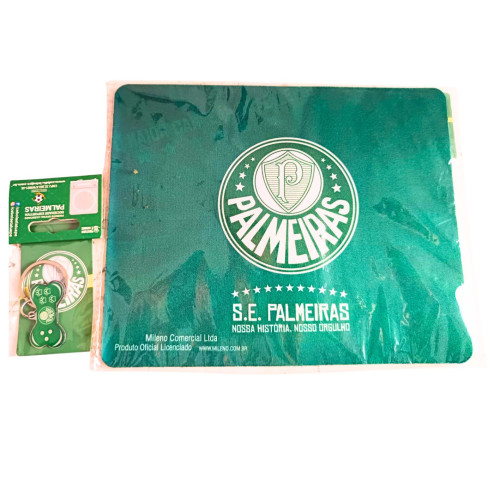 1 Chaveiro formato ossinho Palmeiras + 1 mousepad Palmeiras licenciados Futebol # - Produto Original