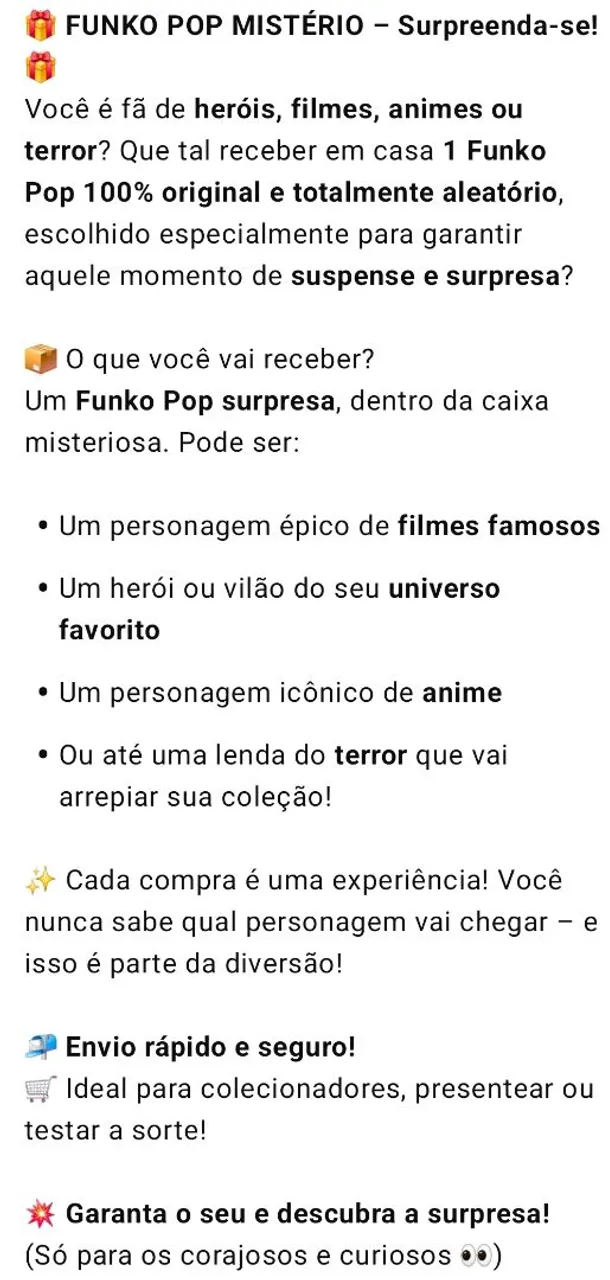 1 Funko Pop! Mystery. Colecione E Descubra Qual Personagem Está Dentro! - Envio ALEATÓRIO - #1