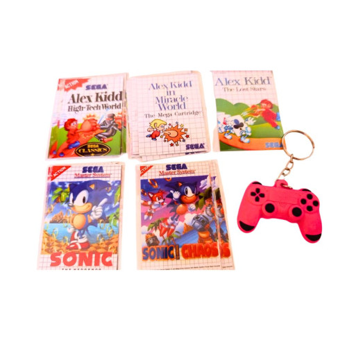 1 Chaveiro Controle Rosa + 5 ímãs Geladeira Coleção Alex Kidd E Sonic Games # - Produto Original