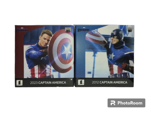 Action Figures Capitão America 2012 + 2022 - Captain America - Avengers: Endgame - Iron Studios Art Scale 1/10 - Os Vingadores - #