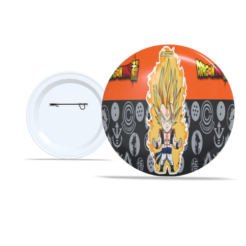 Chaveiro Kit Com 5 Botton 5,8 cm Dragon Ball Z Personagens Clássicos do Anime - Botton - #