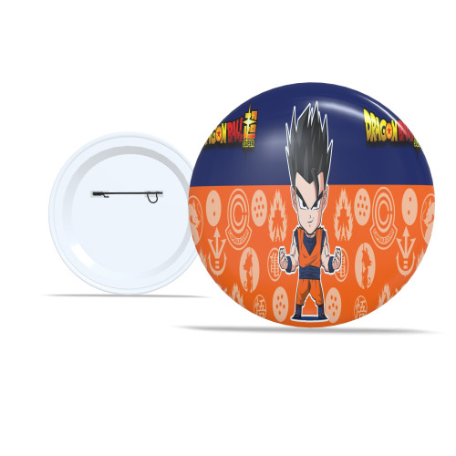Chaveiro Kit Com 5 Botton 5,8 cm Dragon Ball Z Personagens Clássicos do Anime - Botton - #