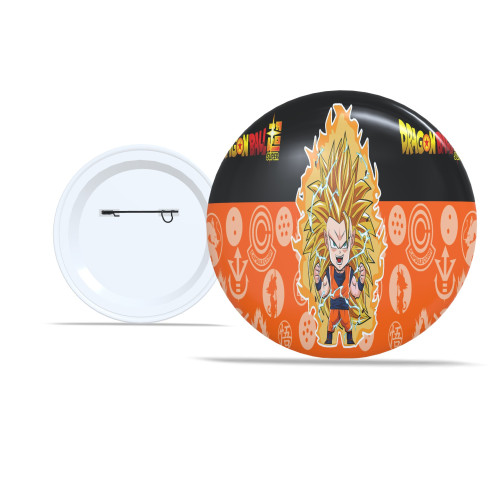 Chaveiro Kit Com 5 Botton 5,8 cm Dragon Ball Z Personagens Clássicos do Anime - Botton - #