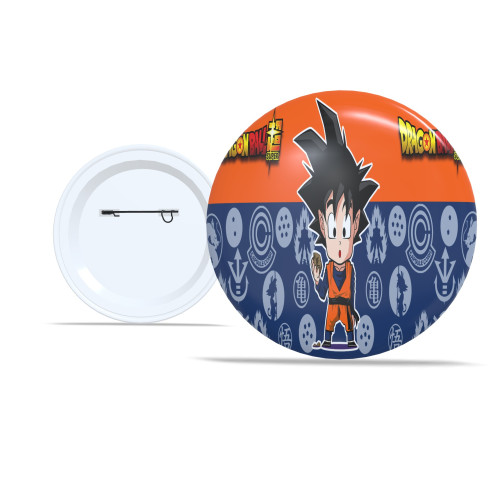 Chaveiro Kit Com 5 Botton 5,8 cm Dragon Ball Z Personagens Clássicos do Anime - Botton - #