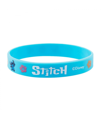 Pulseira Stitch | Disney | Silicone Cor:Azul Claro- -