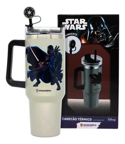 Canecão Tumbler e Pingente Darth Vader | Térmico Star Wars- -