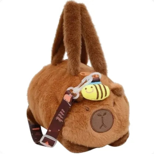 Bolsinha Capivara com Abelha | Acessórios | Fofa | Pelúcia- -