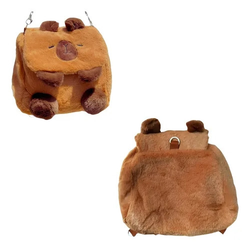 Mochila Capivara com Fecho | Fofo | Pelúcia | Acessórios- -
