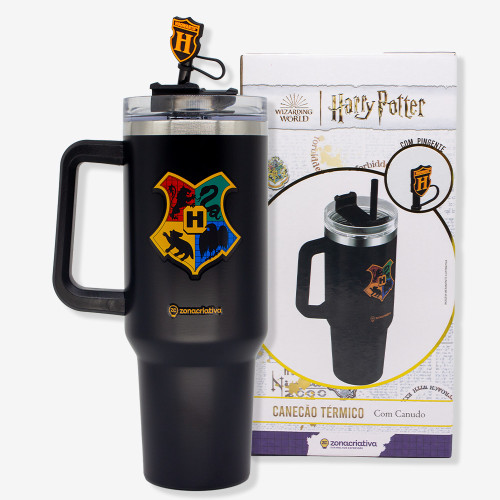 Canecão Tumbler e Pingente Hogwarts | Térmico | Harry Potter- -
