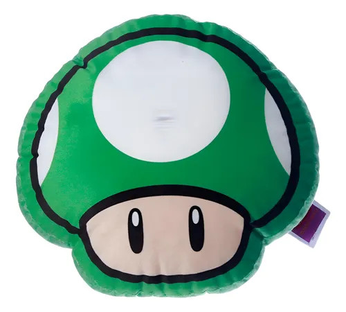 Almofada Super Mario Cogumelo Verde | Nintendo Oficial Cor:Verde   # - Produto Original