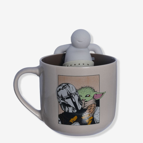 Caneca com Infusor Mandalorian e Baby Yoda | 400 Ml | Disney   # - Produto Original