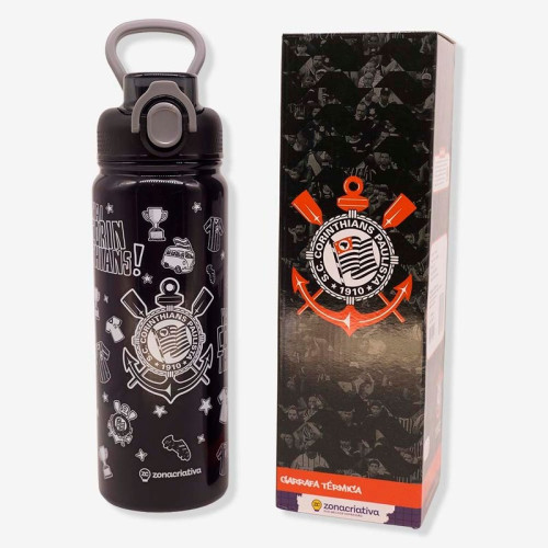 Garrafa Galaxy Corinthians | Inox | Térmico | Futebol   # - Produto Original