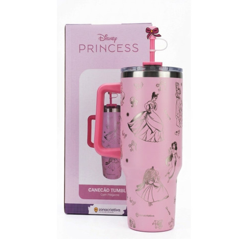 Canecão Tumbler e Pingente Princesas | Térmico Disney   # - Produto Original
