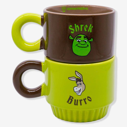 Caneca Joy Shrek e Burro | 350ml | Shrek   # - Produto Original