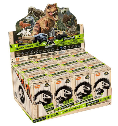 Display Blokees Jurassic World Terraventure Ts 01 Dinosaur Capture Operation C/12 Blokees Jurassic World #01 - Produto Original
