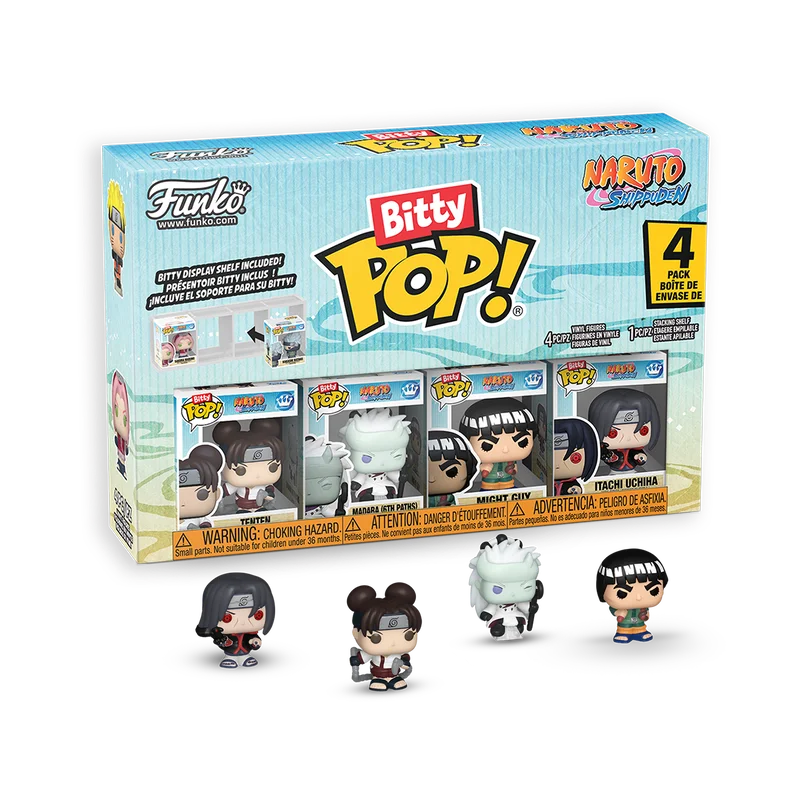 Bitty Pop! Tenten Madara Might Guy Itachi Uchiha 4 Pack Naruto Shippuden   # - Produto Original