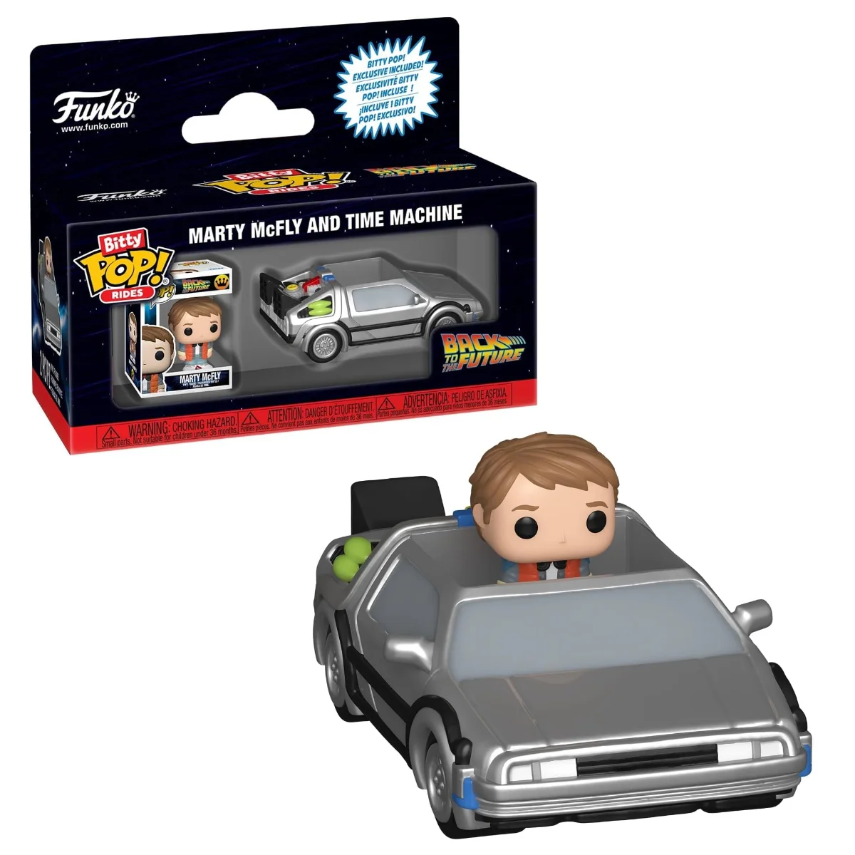 Funko Bitty Pop! Marty Mcfly & Time Machine De Volta Para O Futuro BACK FUTURE #1 - Produto Original
